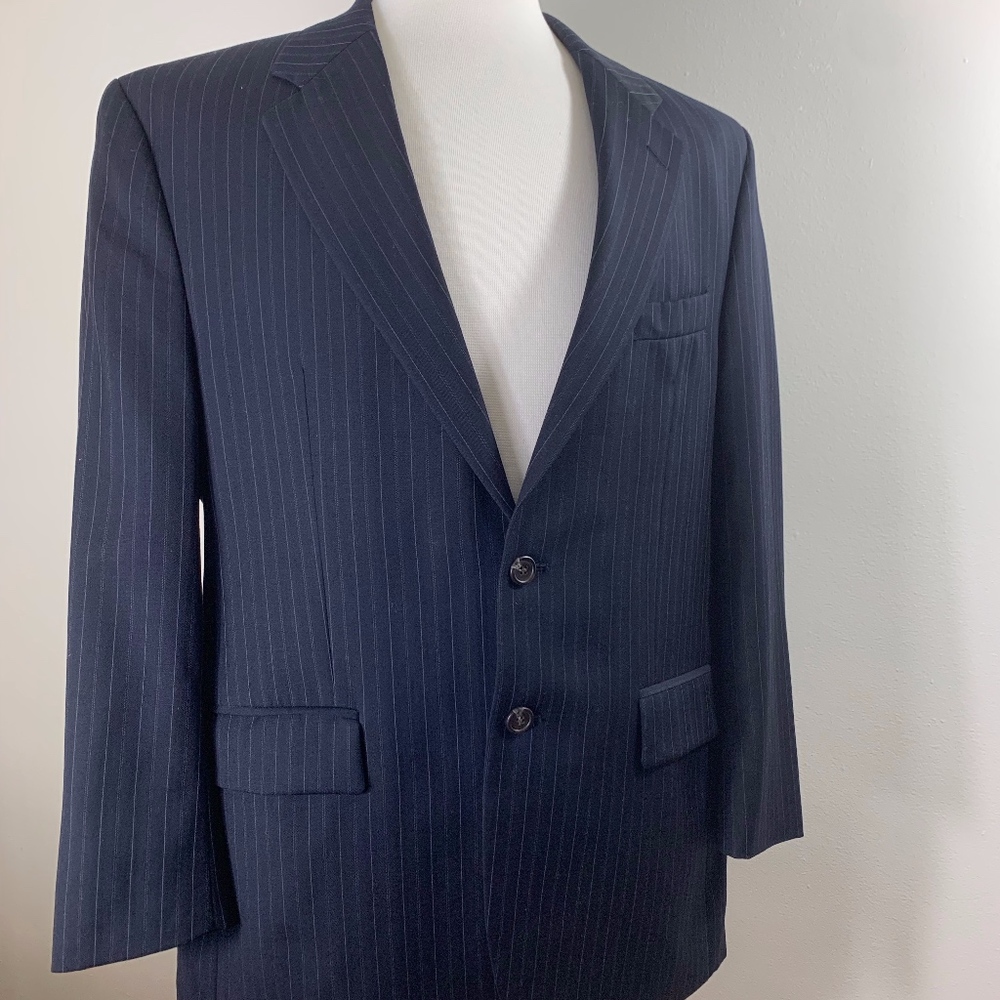 Lauren by Ralph Lauren Blue Pinstripe Suit